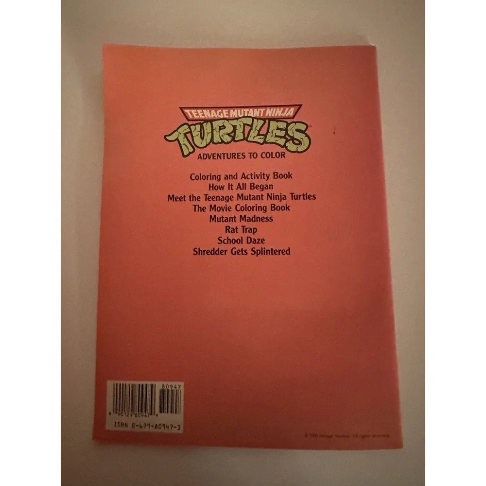 VTG Teenage Mutant Ninja Turtles Color & Activity Book 1990 Unused